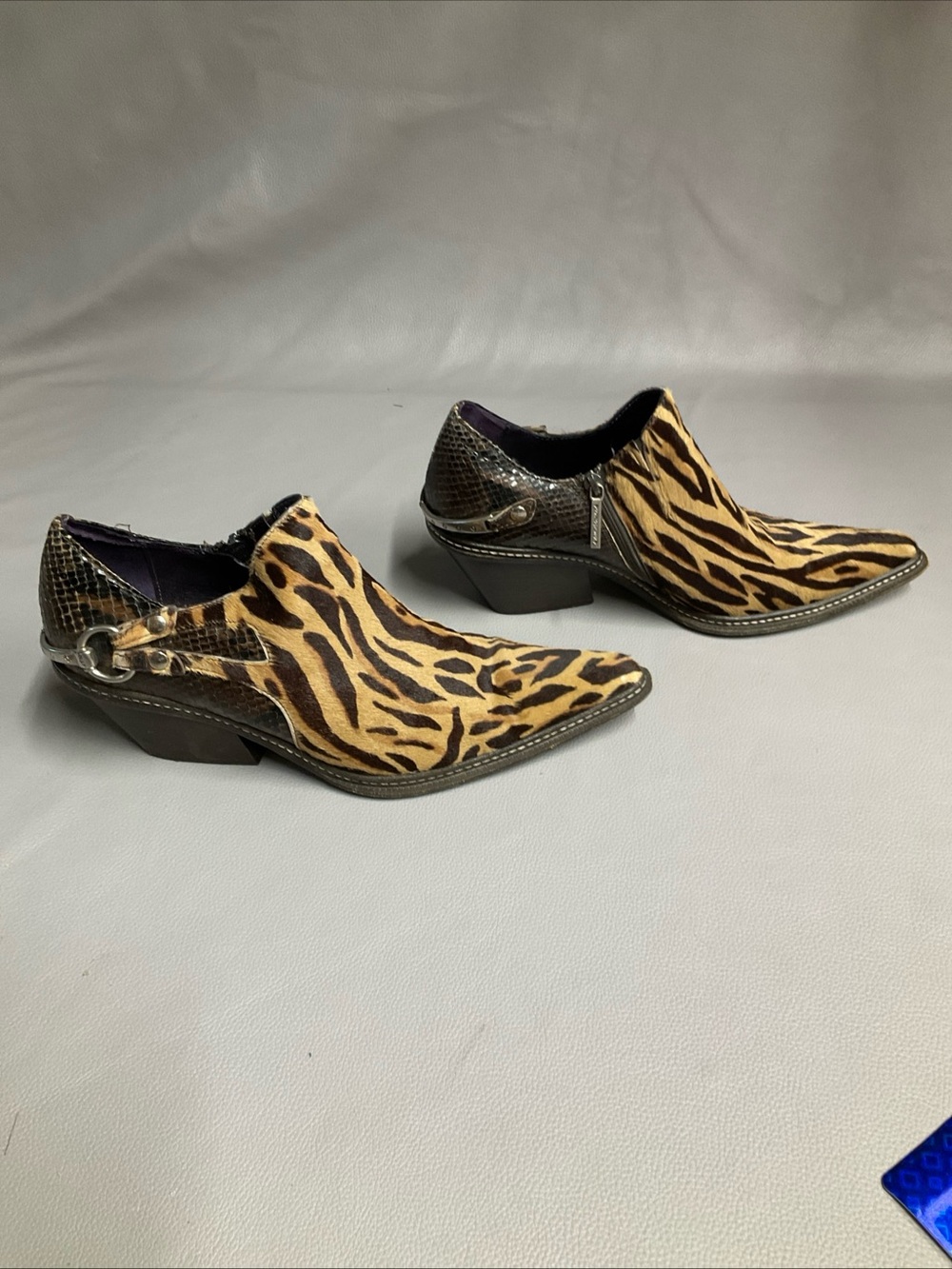 Donald J. Pliner Leopard-Print Ankle Booties in Tan and Black